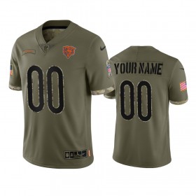 Miesten Chicago Bears NFL Pelipaita Custom Olive 2022 Salute To Service Limited